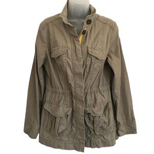 Old Navy Womens Khaki Utility Military Jacket Field Coat Lightweight Medium
